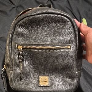 Dooney & Bourke Black Pebbled Leather Backpack